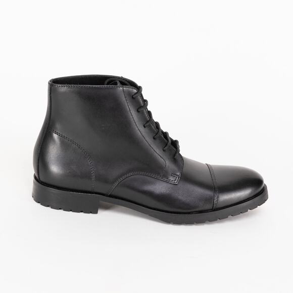 The Men's Store Men's Lace Up Cap Toe Boots Black Size 10 US - Picture 1 of 7